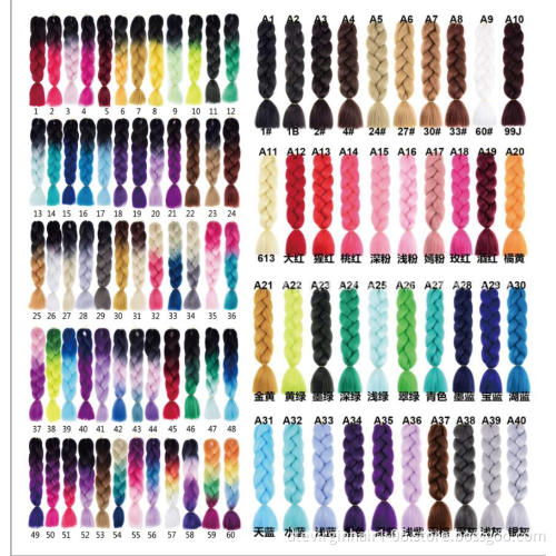 Xuchang Factory Wholesale Hot Sell Synthetic Braiding Hair Ombre Colors Jumbo Braiding Hair